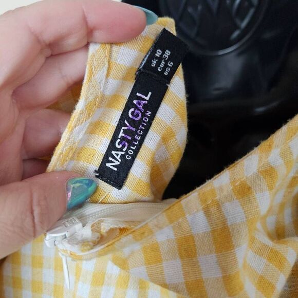 Nasty Gal Tie Bust Mini Gingham Dress - Picture 9 of 9